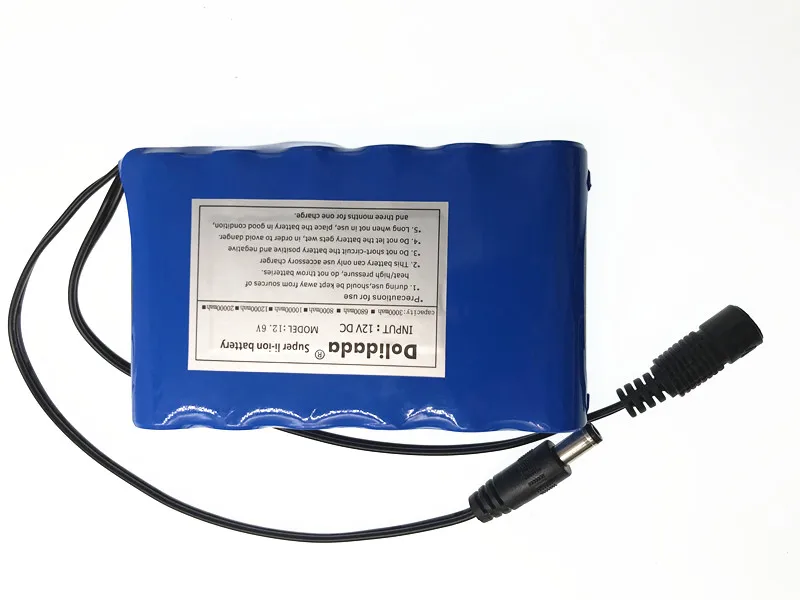 Аккумулятор портативный супер перезаряжаемый комплект литий-ионный батарей Емкость DC 12 V 6800 Mah CCTV Cam монитор+ зарядное устройство 12V1A