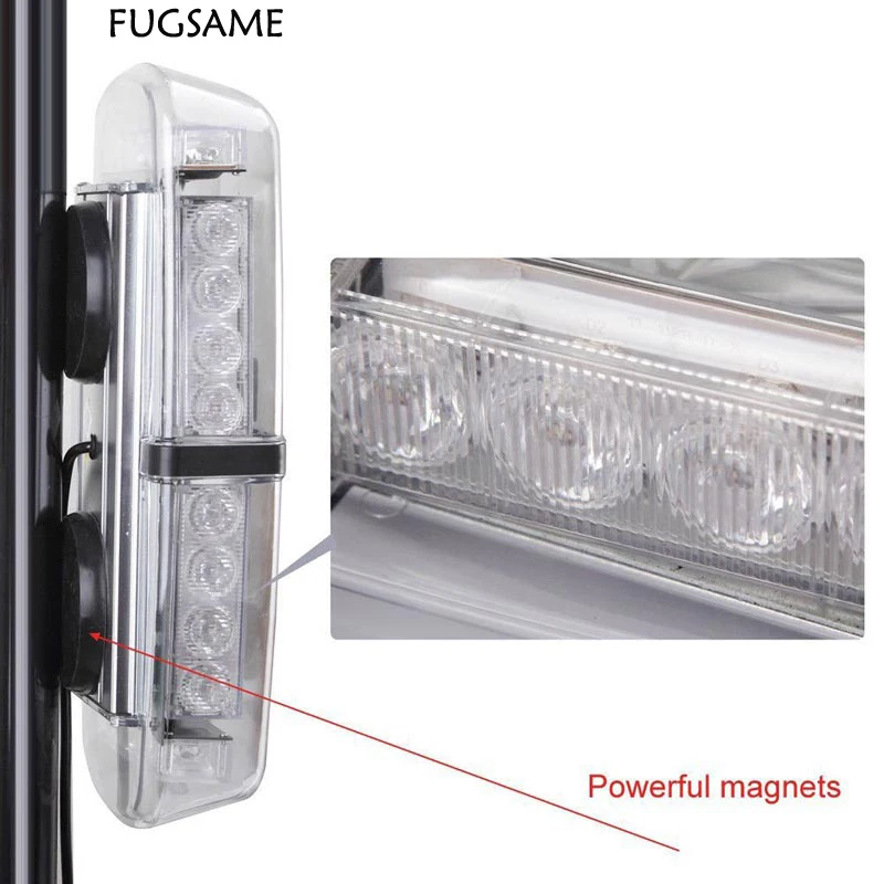 FUGSAME 24led автомобиль общие магнитные потолочные светильники на крышу красный синий желтый 12 В электрический дым