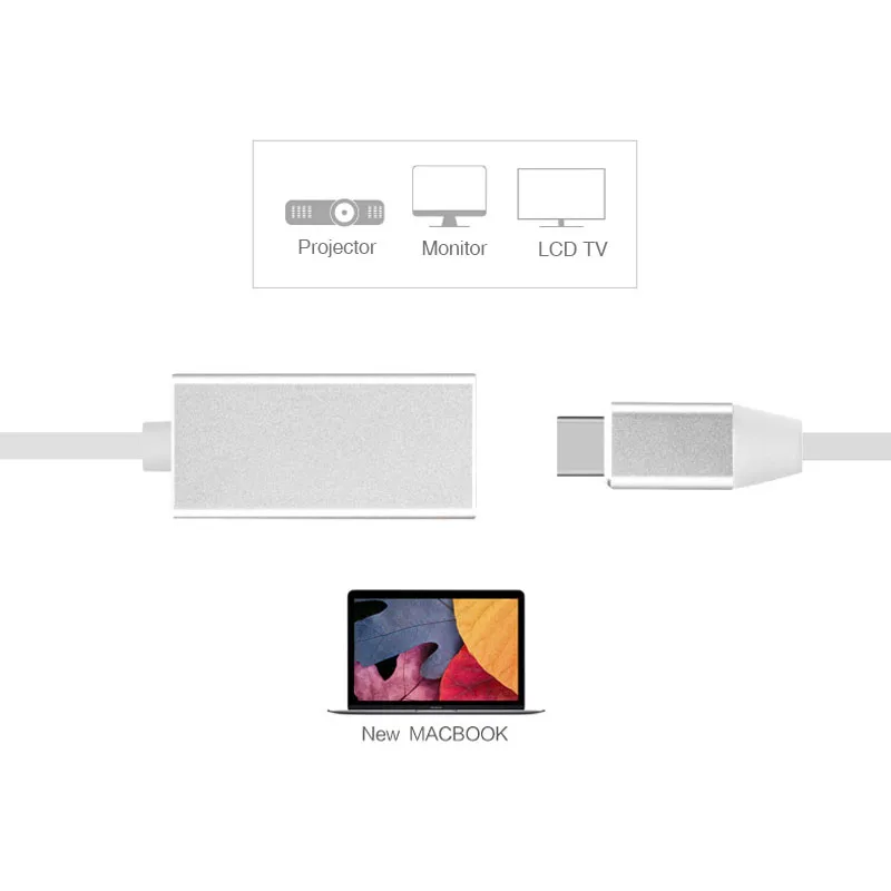 USB C 3,1 Тип DP адаптер Поддержка 4 к мужчин и женщин преобразователь ТВЧ-сигналов кабель для Macbook проектор мониторы новое поступление