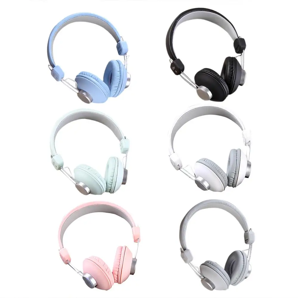 

Portable Stylish Fashion Adjustable Ear Stereo Music Headphones Solid Color Headset In-line Control Large Earphone