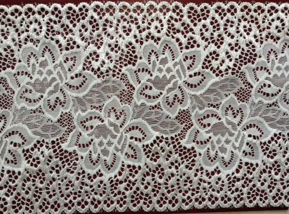 

17cm luxurious quality flower motif elastic jacquard lace trim,soft touch,XERY14300U