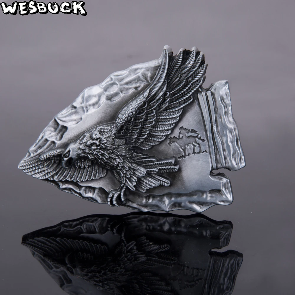 5 Pcs MOQ WesBuck марку Fish Форма с рисунком орла пряжки ремня Western Buckles металла в