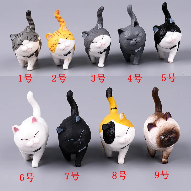 9 шт. Kawaii аниме кошка Декор для дома Фея Сад миниатюрные фигурки гномов декор