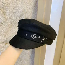 Модные женские шерстяные шапки в стиле милитари с бриллиантами на осень и зиму, шерстяные шапки в стиле милитари, женские шапки в стиле милитари