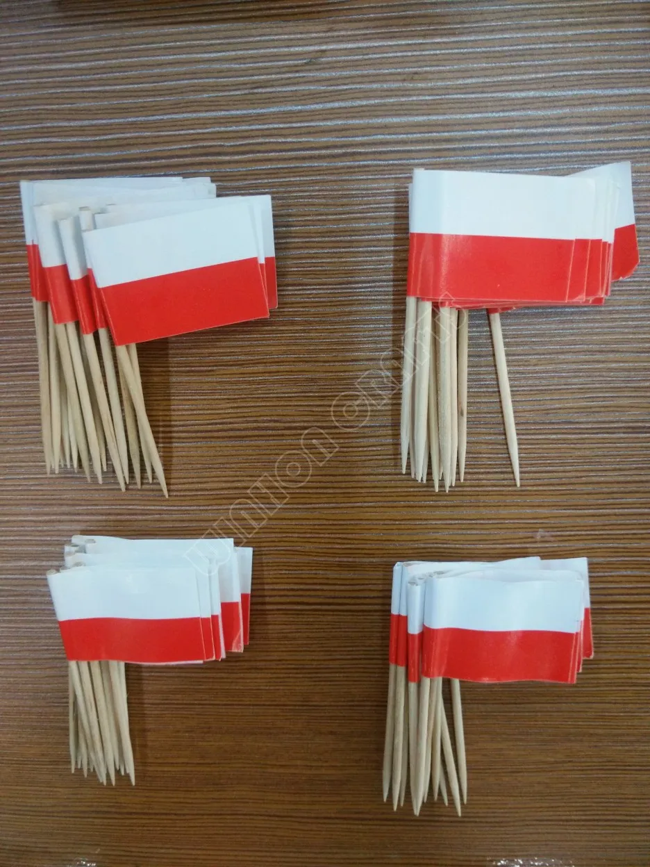 50 шт., польские флаги для зубочистки, бумажные пакеты для еды, Шпажки для торта, кекс, фруктовые коктейльные палочки, декоративные зубочистки, флаг