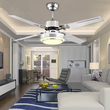 Светодиодный потолочный вентилятор современный 42 дюйма вентилятор столовая светодиодный Люстра Европейского старинная для гостиной вентилятор с светодиодный освещения