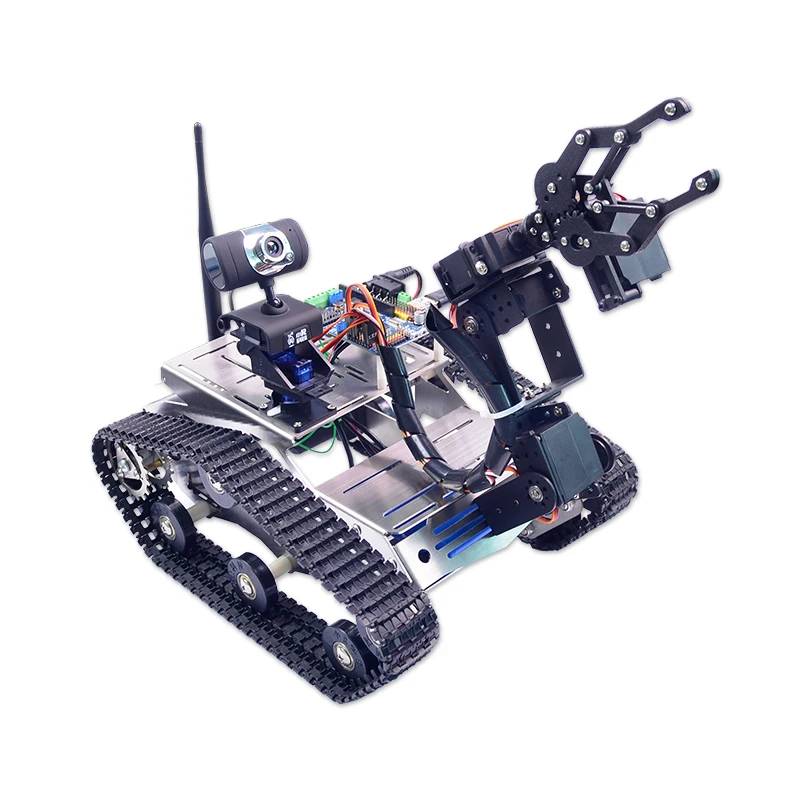 

Xiao R DIY WiFi Video Smart Robot Tank Car For 51 Duino with Camera PTZ Science RC Toys Intelliengence Kids Presents