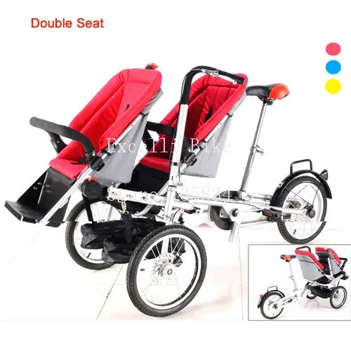 Excellent Execelli Folding Mother Bicycle 2 Baby Seats 3 in 1 Mother Bike Baby Strollers Double Seats+ 2 Rain Cover Convertible Pushchair 9 Excellent Execelli Folding Mother Bicycle 2 Baby Seats 3 in 1 Mother Bike Baby Strollers Double Seats+ 2 Rain Cover Convertible Pushchair 9