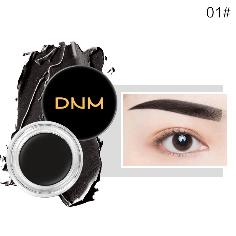 DNM корейский макияж гель для бровей водонепроницаемый длительный 12 цветов Тени для бровей Тень для бровей постоянный макияж крем для бровей TSLM2 - Цвет: 01 EBONY