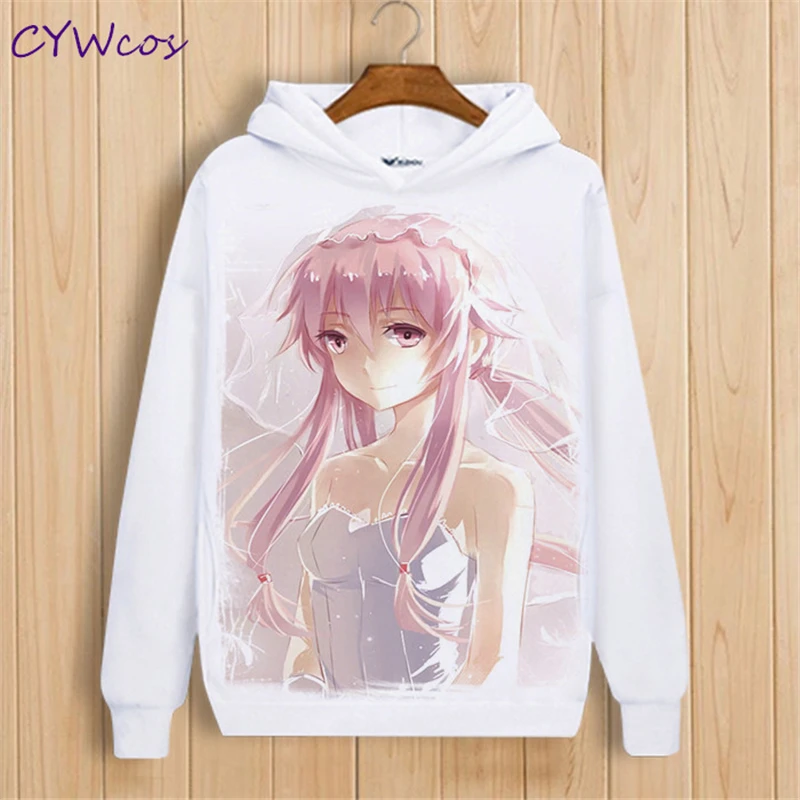 Горячая Распродажа Mirai Nikki мультфильм Gasai Yuno косплей пальто толстовки с длинным