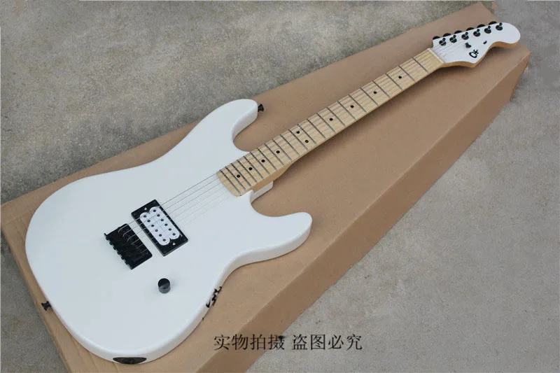 Заводская распродажа Одежда высшего качества 6 строка клен гриф Charvel белый Электрогитары-17-11 - Цвет: Белый