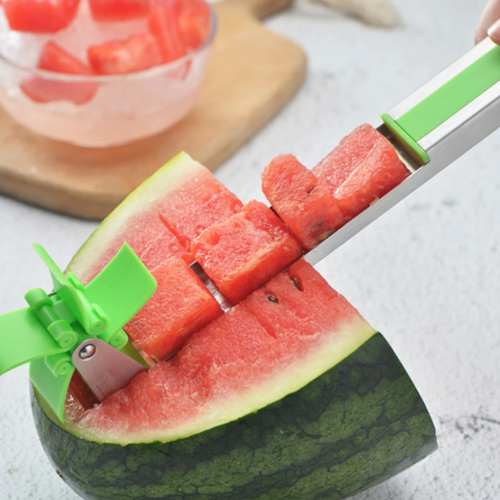

Watermelon Slicer Cutter Tongs Corer Fruit Melon Stainless Steel Tools NEW Watermelon Cut Refreshing Watermelon Cubes Kitchen