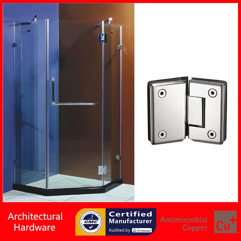 135 Degree Shower Door Hinge Glass Clamp 304 Stainless Steel Spring