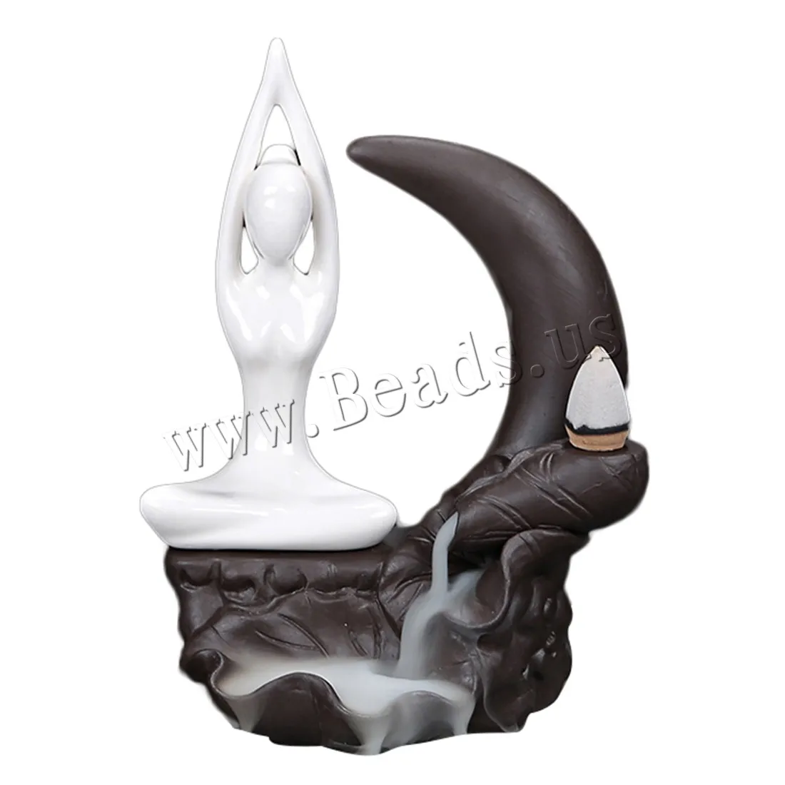 Creative Yoga Girl Censer Smoke Waterfall Backflow Incense Burner Ceramic Incense Holder Censer Use In Home Office Teahouse