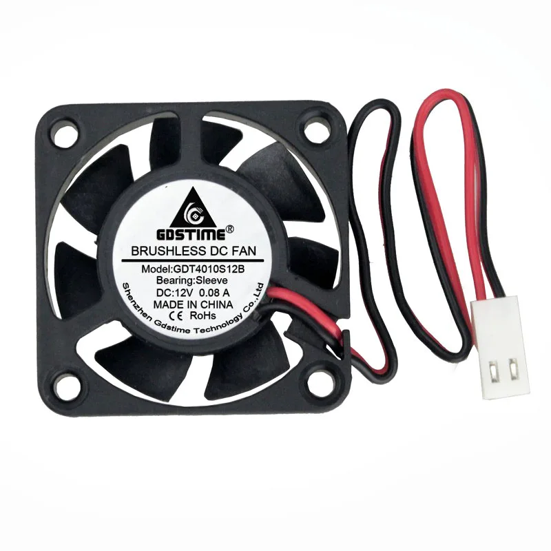 Gdstime 2 шт. 2Pin 2510 разъем 12 в 40x40x10 мм 7 лезвий 4010 PC процессор радиатор VGA бесщеточный