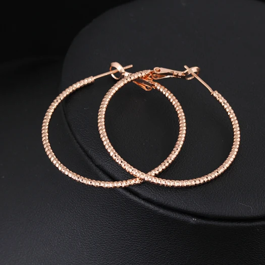 Новые модные желтые и белого Solid Gold Заполненный Мода Серьги кольца для Для женщин