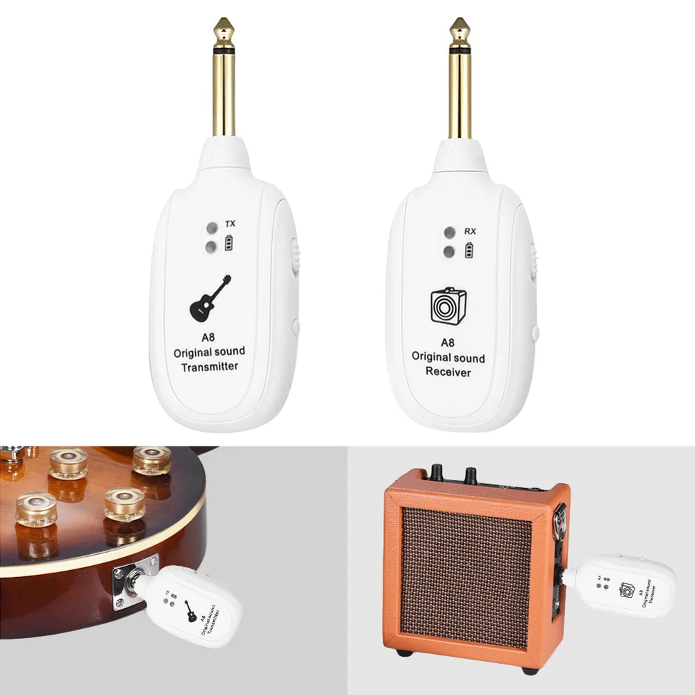 

Hot Sale UHF Wireless Guitar Transmitter Receiver System Rechargeable Battery 50M Transmission Range ASD88