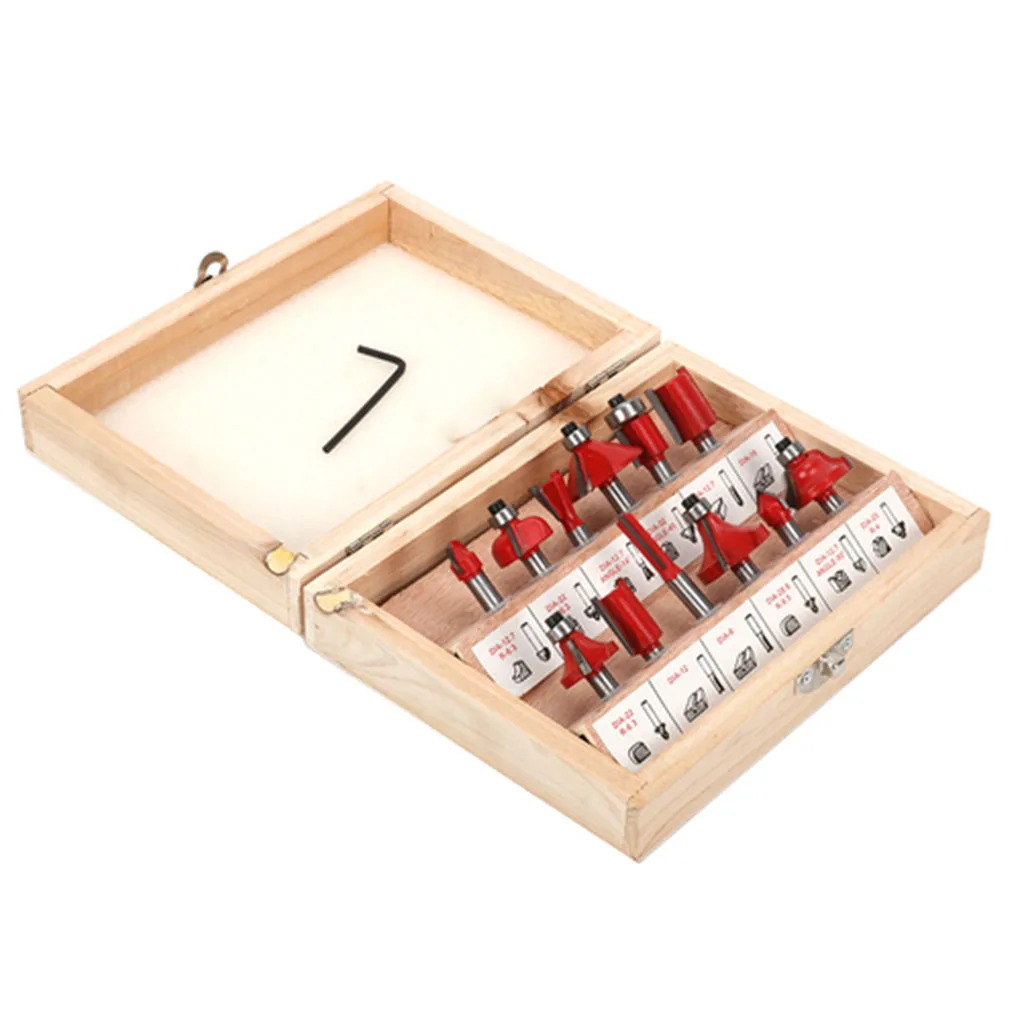 

2018 New 12pcs 1/4 6.35mm Shank Router Bit Alloy Milling Cutter Set for Woodworking Mill Wood Cutting Tool