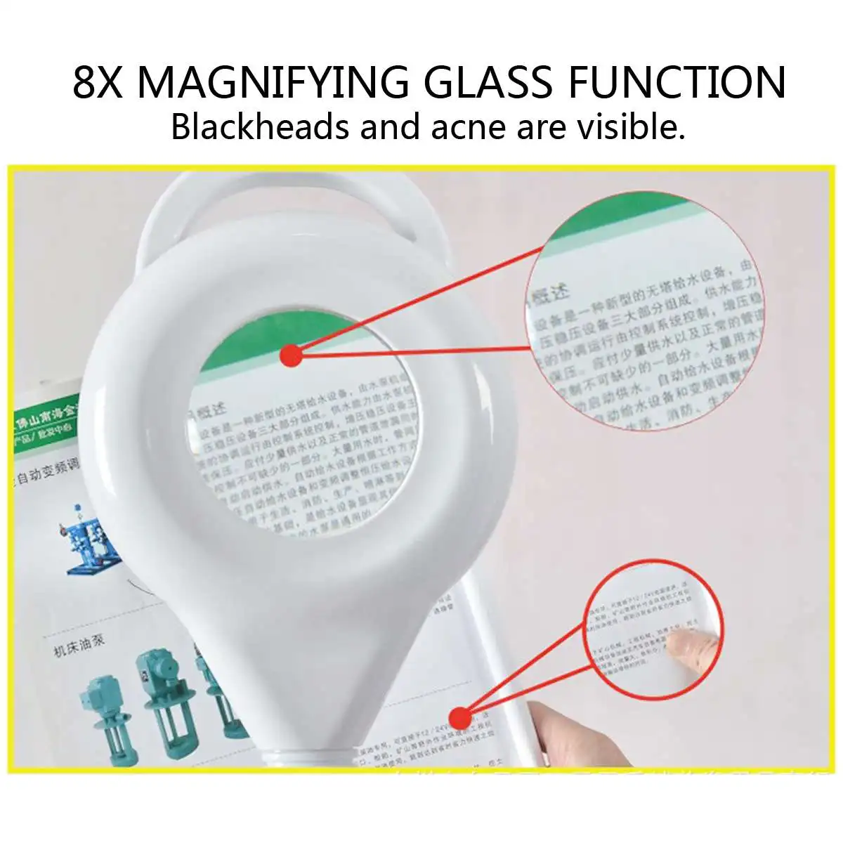  8X Diopter 120 LED Magnifying Floor Stand Lamp Adjustable Magnifier Glass Cold Ligth Facial Light F