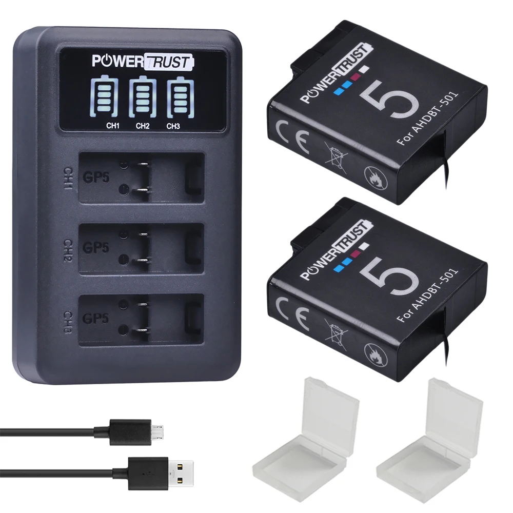 para Nova Gopro Bateria + Led Carregador com tipo c Porta para Gopro 3 Slots Hero 5 6 Gopro7 Ação Câmera 7 8 Ahdbt-501 Usb