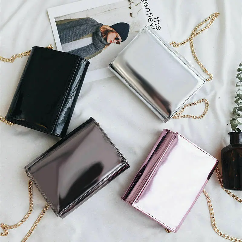 Mirror Shiny Glossy PU Faux Leather Sewing Fabric Sheets Electroplate Laser DIY Bag Bow Earring Craft Material