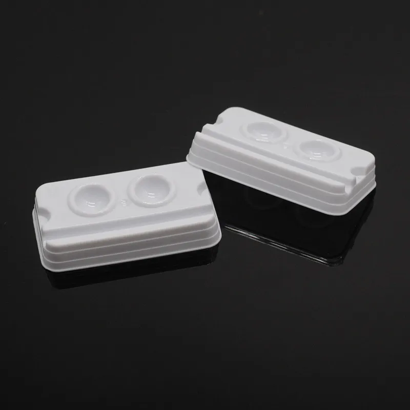 Lab Item Dental Clinic 100Pcs Adhesive Disposable Mixing 2 Holes Trays Model White Medical |
