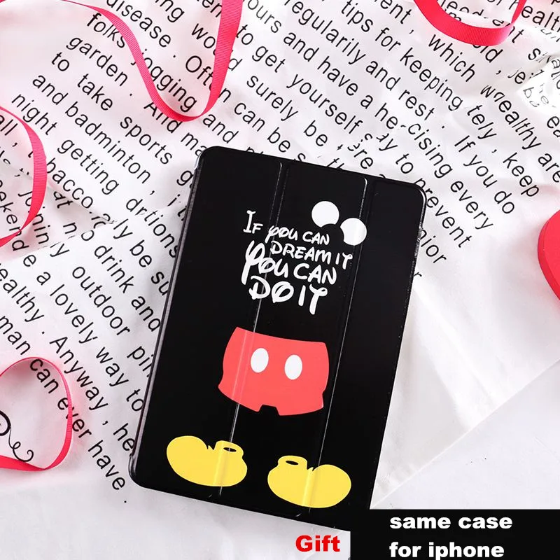 

Cute Mouse Mini3 Mini4 Magnet Flip Cover For iPad Pro 9.7" 10.5 Air Air2 Mini 1 2 3 4 Tablet Case Cover for New ipad 9.7 2017