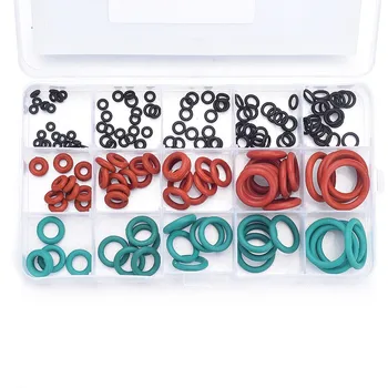

O-Ring kit 170Pcs 15 Sizes 3 Types NBR /VMQ / FKM Heat Resistant Silicone Gasket Washer Seals Assortment Repair Tool with Case