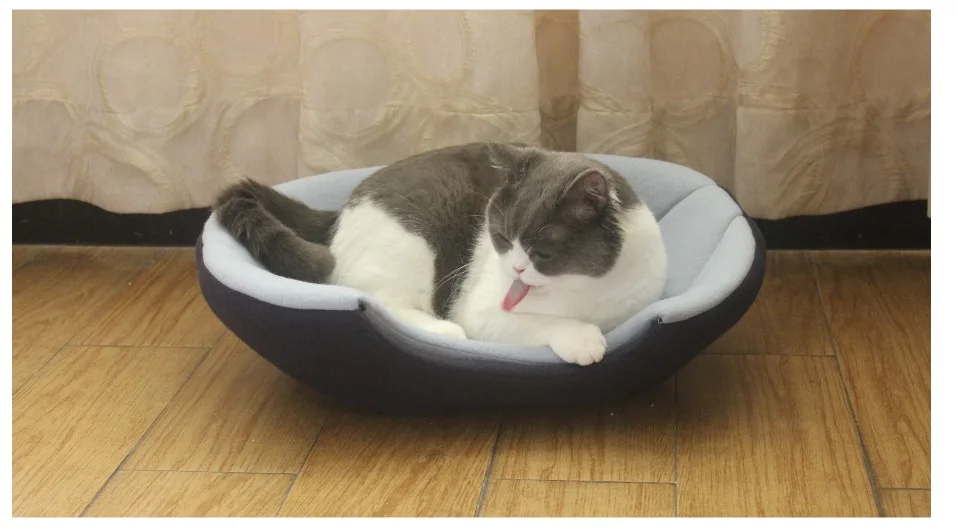 Лежанка для кошки кошачья спальный мешок Удобные диваны коврик 1 дом два применения Питомник Гнездо подушка собака дом Короткие Плюшевые товары для маленьких питомцев