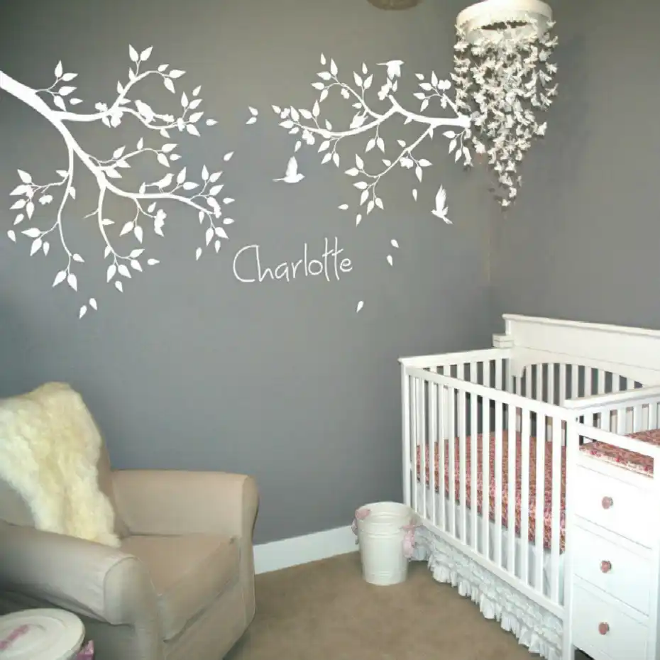 white tree wall decal