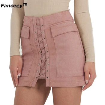 

Pink Korean Style Skirts Womens Street Style A Line Skirt Summer 2019 High Waist Vogue Steampunk Leather Short Skirt