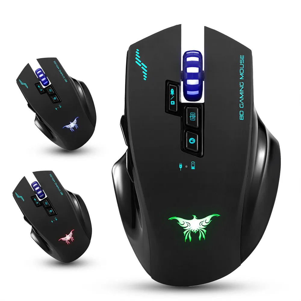 Wireless Wired Gaming Mouse 2.4GHz Rechargeable USB RGB LED 2400DPI Optical Mice (1)