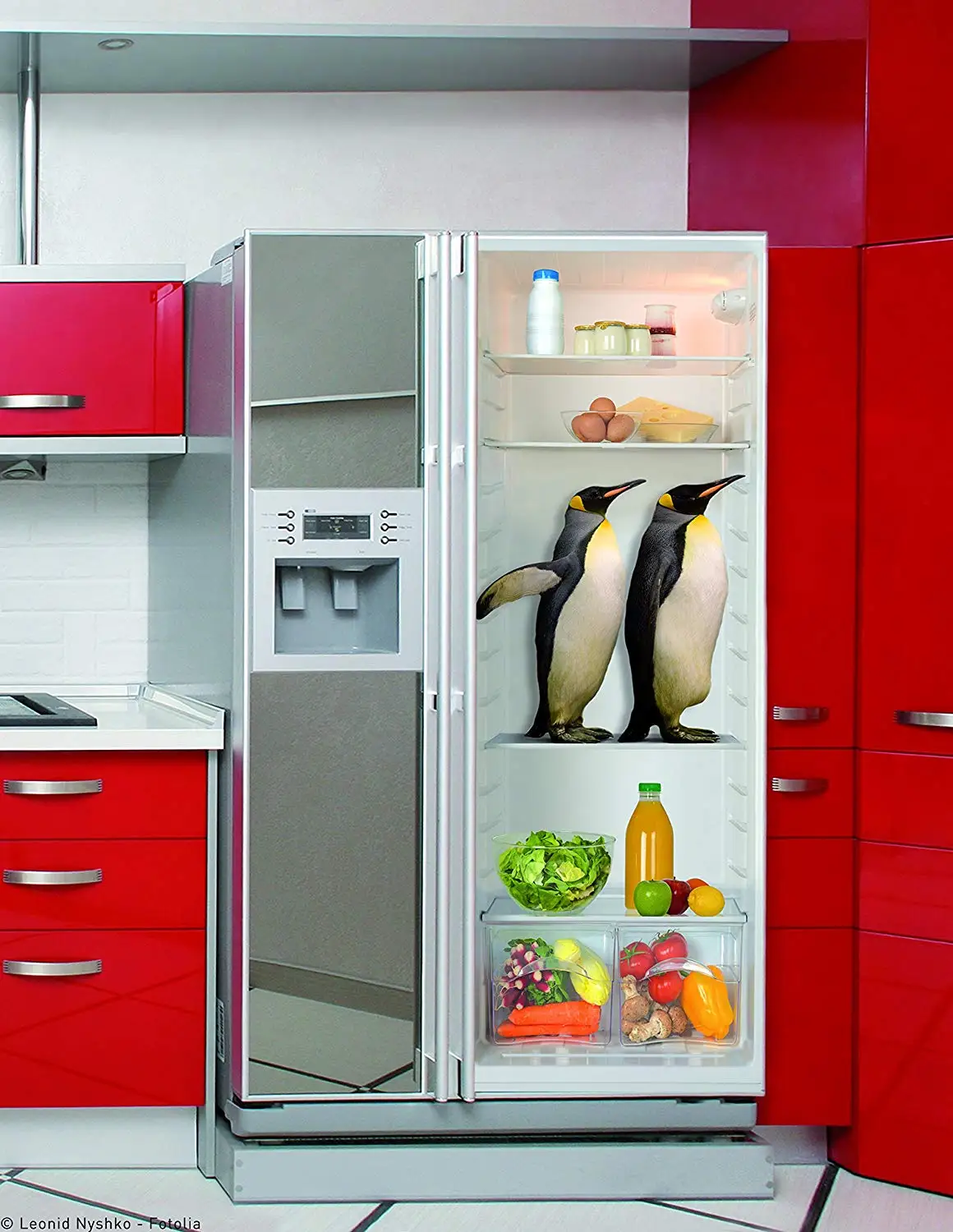 Стикер для холодильника абстрактный пингвин в холодильнике посудомоечная машина крышка двери домашняя отделка кухни аксессуары виниловые наклейки на стену s
