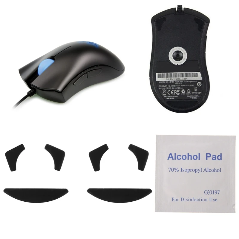 

2 Sets 0.6mm Computer Mouse Wired Feet Skates Mouse Pads for Razer DeathAdder Mouse Skates