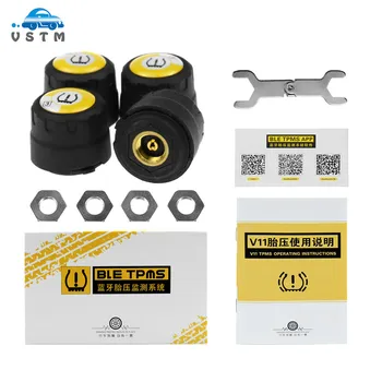 

2019 TPMS Bluetooth 4.0 universal external tyre pressure sensor V11B support IOS Android phone tire pressure sensor