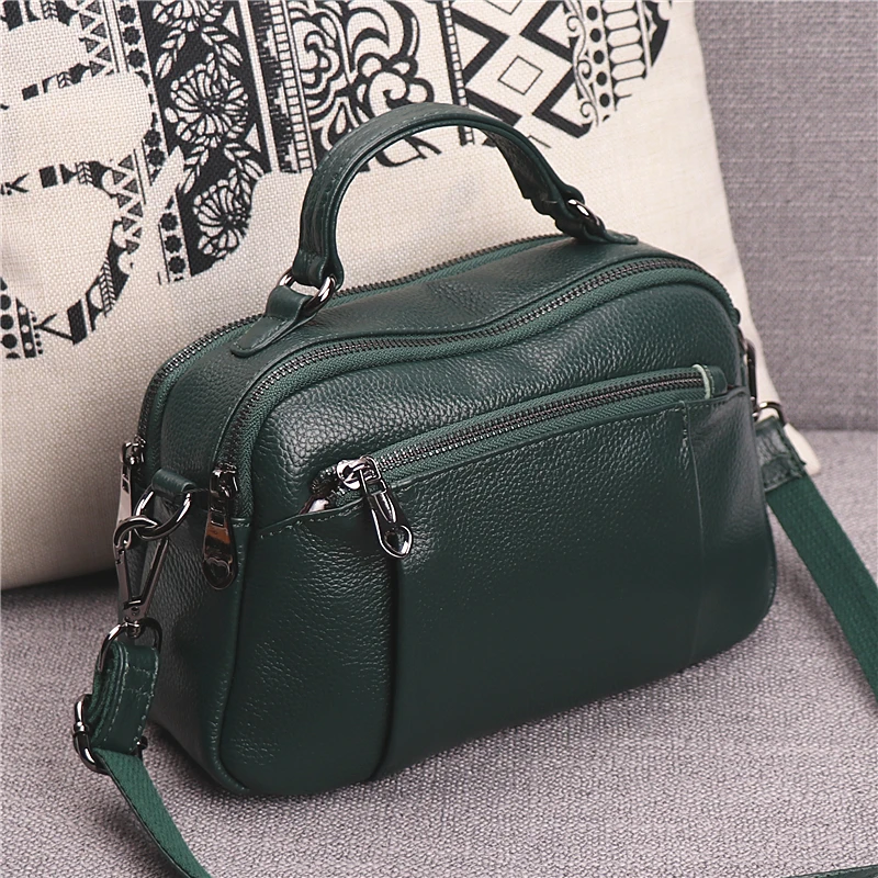  Spring bag female 2019 new fashion portable Messenger bag ladies shoulder bag first layer cowhide m