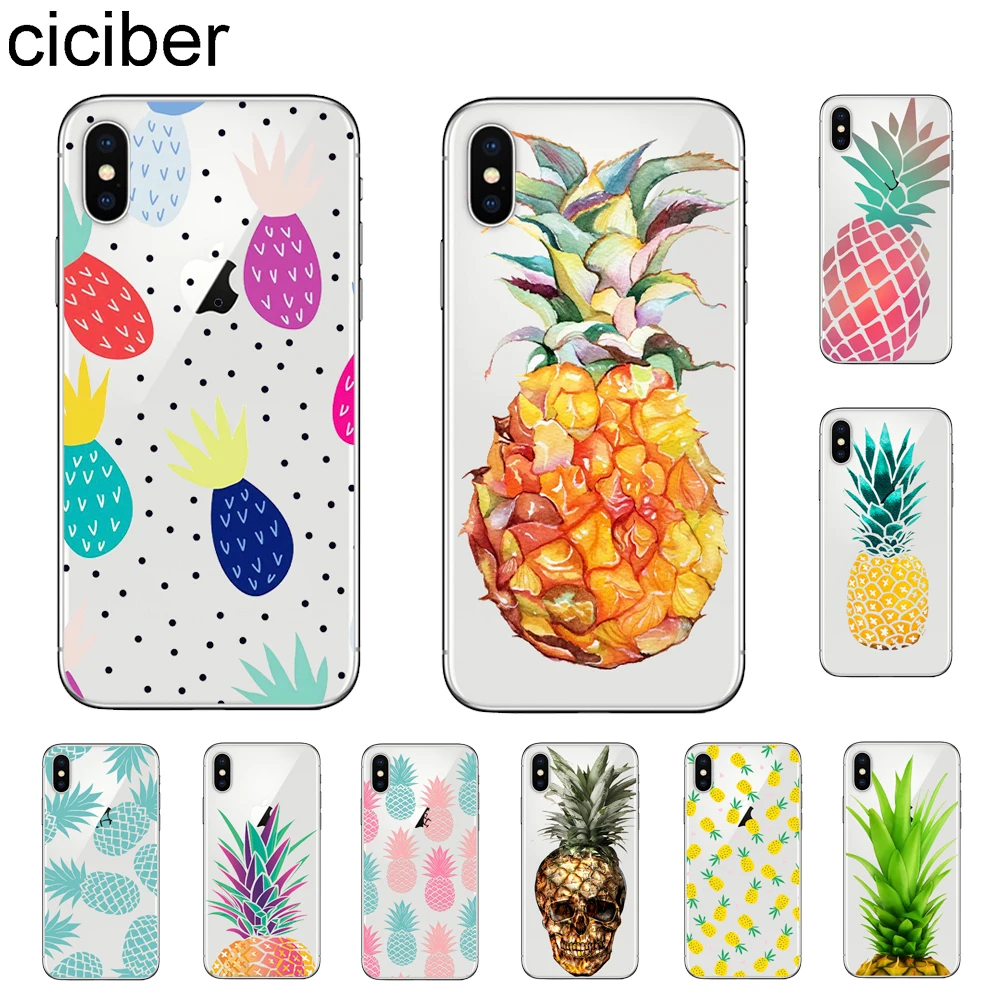 

ciciber Cartoon Fruit Pineapple Cover For Apple iPhone 11 Pro Max X XR XS MAX 7 8 6 6s Plus 5 5S SE Phone Cases Soft TPU Fundas