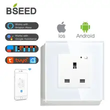 BSEED UK настенная розетка с функцией wifi умная розетка wifi розетка белый черный золотой цвета 86*86 мм