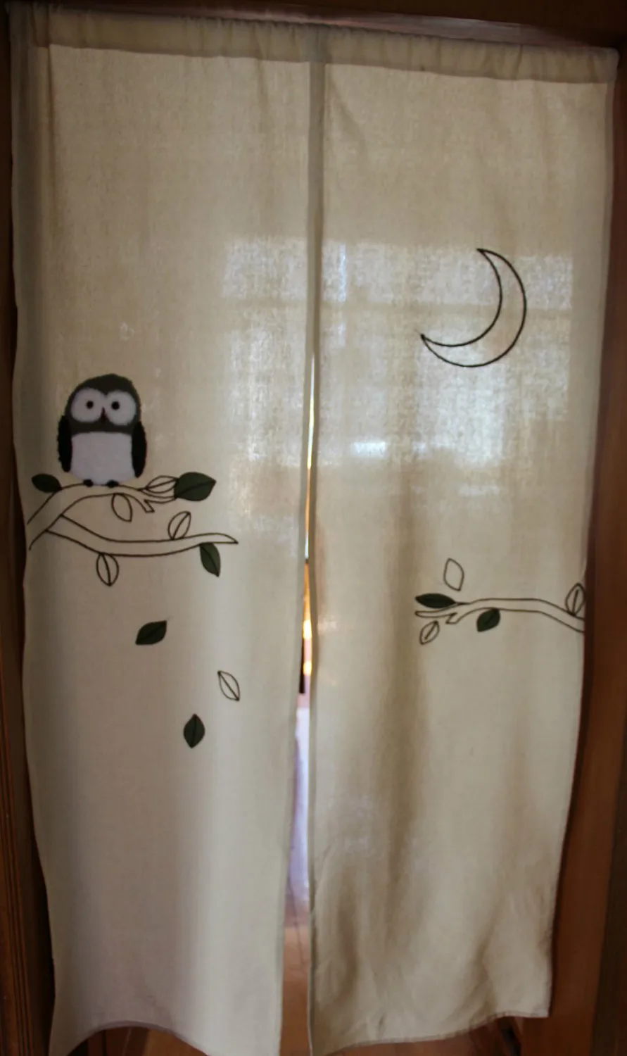 Fresh daisy embroidered door curtain cotton and linen curtain door