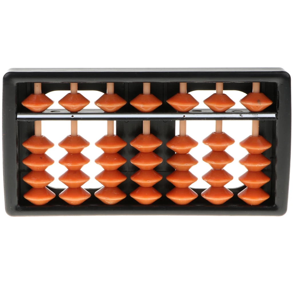 

7-Column Brown Beads Math Counting & Calculating Aid Arithmetic Abacus Child Mathematical Education Toy