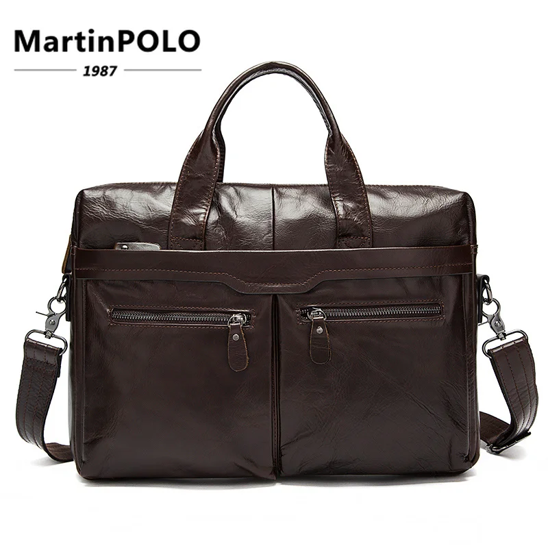 

Leather Briefcases Men Laptop Male Messenger Bag Men's Genuine Leather Shoulder Bags Briefcase for Documents Handbag MLT9005