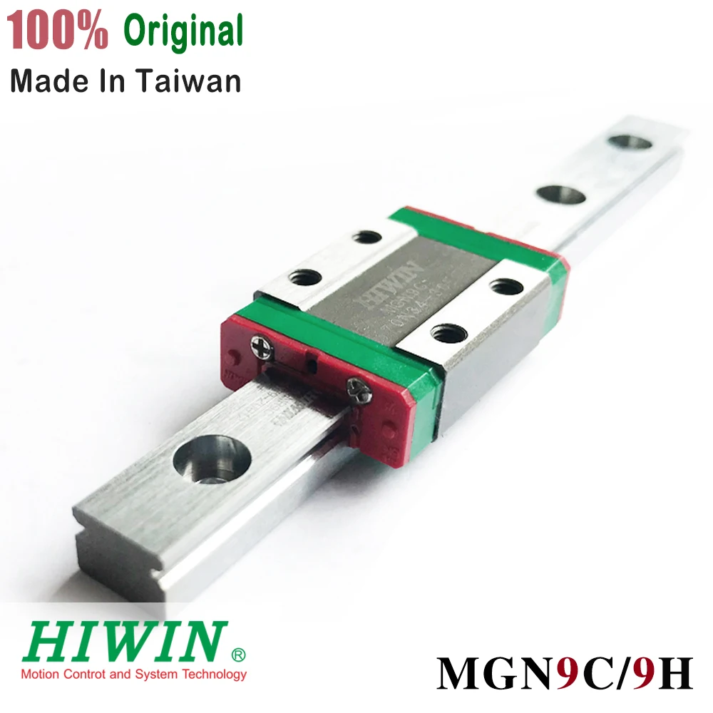 

HIWIN MGN9 100mm 250mm 200mm 300mm 400mm linear guide rail with MGN9C MGN9H slide blocks stainless steel MGN 9mm kossel mini