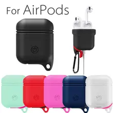 

Protable Silicone Cover Skin Case w/ Carabiner Anti-lost For Apple AirPods Earphone Hot Sale 2018 High Quality Locking Carabiner