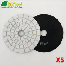 Cheap 10pcs white buff Diamond flexible Wet polishing pad for granite, marble and ceramic, Spiral type Dia 100mm/4" Free shipping