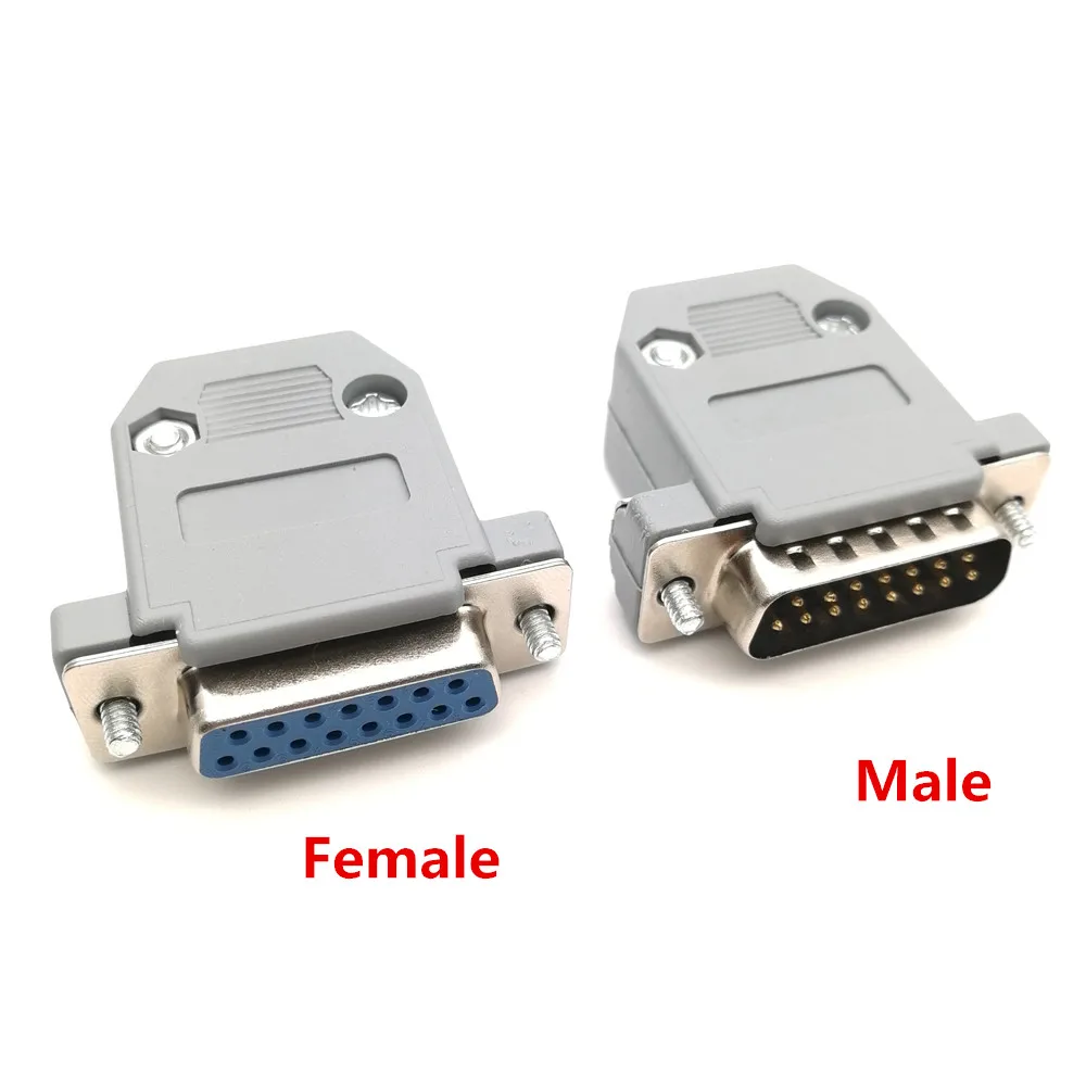 10 шт. детский паяльный Разъем DB15 15 Pin Way D Sub Fmale + пластиковая сборная оболочка