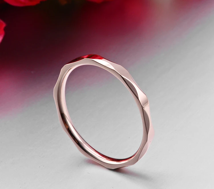 Маленькое кольцо для женщин и мужчин, Серебряное/розовое золото, обручальное кольцо из нержавеющей стали, ширина 2 мм, изысканное кольцо