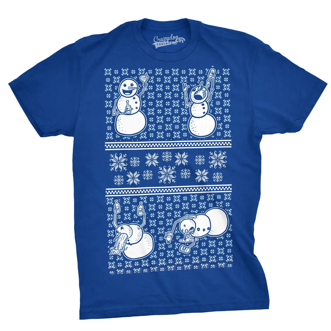 Mens Drunk Snowmen Ugly Christmas Sweater Funny T Shirt