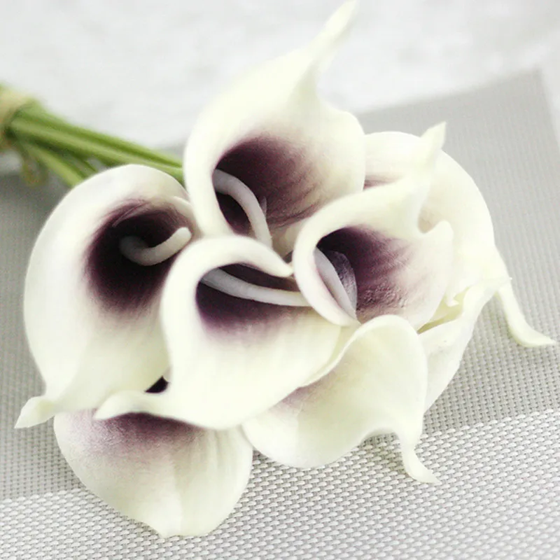 1 шт. Искусственные Свадебные цветы украшения PU цветы каллы лилии букеты дома осеннее украшение искусственные растения, ненастоящие Флорес - Цвет: 004