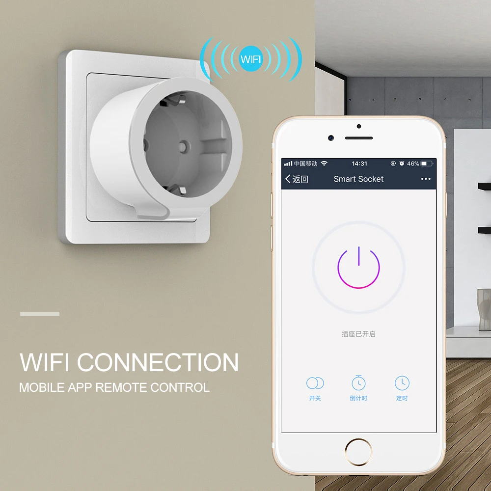 ЕС Wi-Fi умная розетка, монитор энергии таймер переключатель совместим с Alexa Amazon Echo Google домашняя помощь