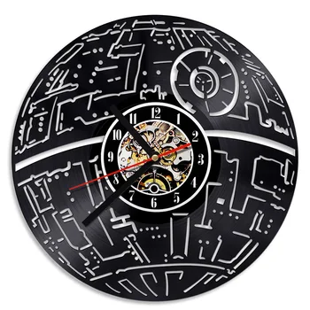 

3D Decorative Hollow LED Record Wall Clocks STAR WARS Classic CD Vinyl Record Hanging Clock Home Decor Antique Creative Clock